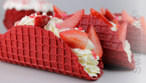 How to make Red Velvet Waffle Cone Taco